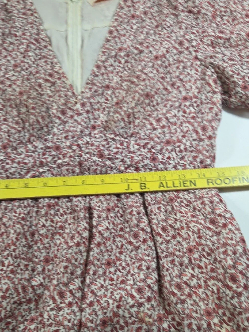 Tory Burch Rose Floral Silk Dress V-Neck Puff Sleeve Midi Flowy Pleated Pockets